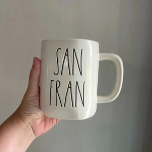 Rae Dunn Coffee Mug Cup White Black San Fran Cali Golden Gate Bridge California